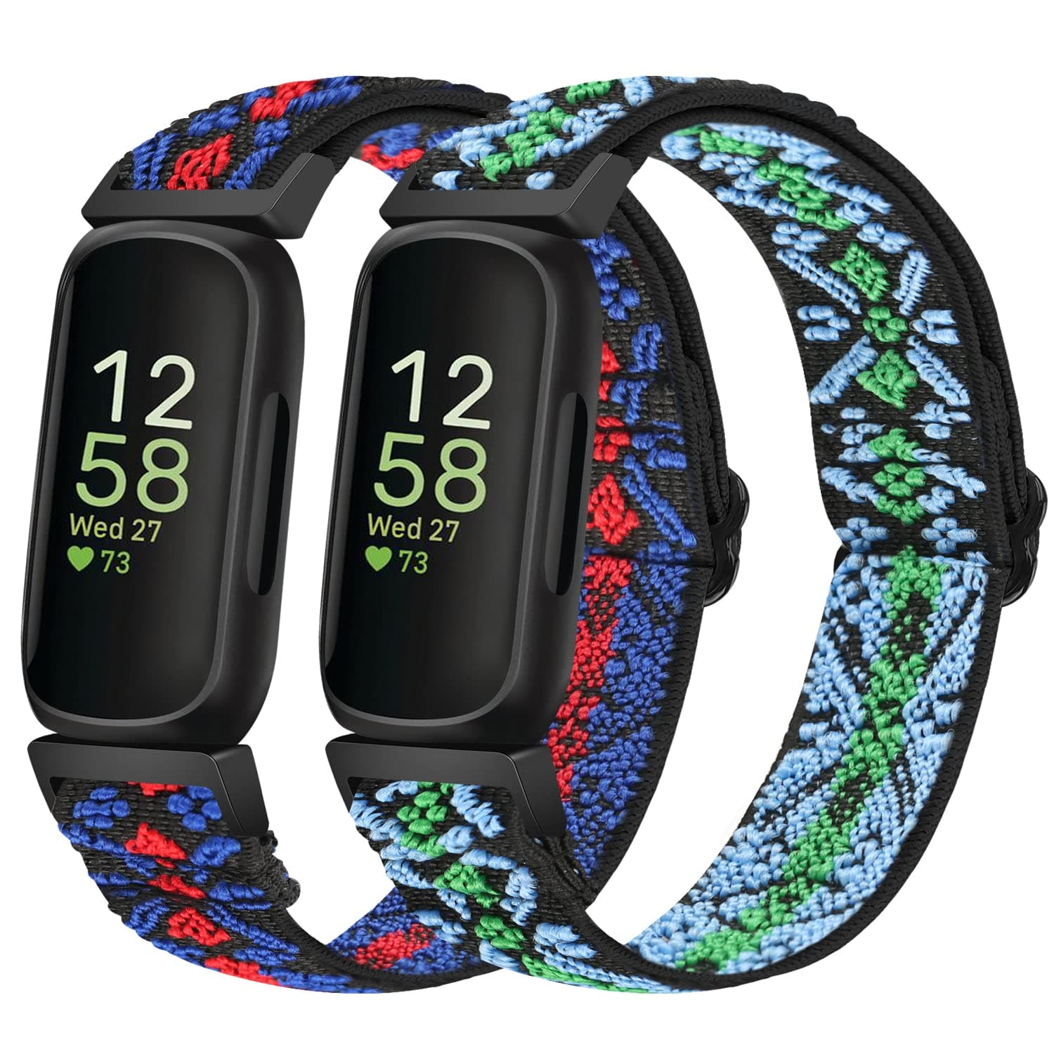 🌟 Tiptops Elastische Nylonbänder für Fitbit Inspire 3/2/HR & Ace 3/2 - 2er Pack 🌈