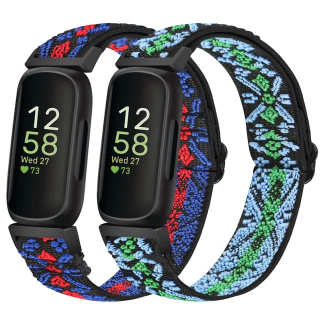 🌟 Tiptops Elastische Nylonbänder für Fitbit Inspire 3/2/HR & Ace 3/2 - 2er Pack 🌈