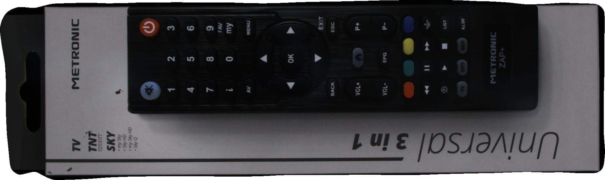 🌟 Metronic ZAP + IR Wireless Press Buttons Black Remote Control 🌟