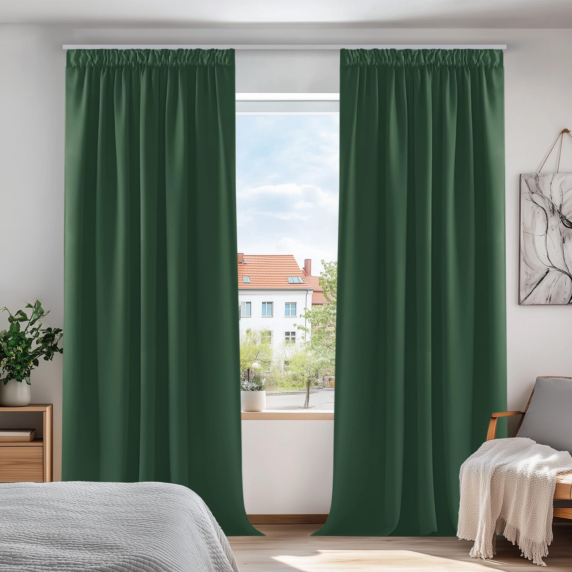 Deconovo Vorhänge Verdunkelungsvorhänge 🌙🪞 mit Kräuselband Thermovorhänge Gardinen Fensterdeko