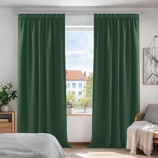 Deconovo Vorhänge Verdunkelungsvorhänge 🌙🪞 mit Kräuselband Thermovorhänge Gardinen Fensterdeko