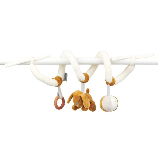 🐶🎁 Nattou Spielspirale Hund Charlie | Vegan | Weiß und Braun | 100% Polyester
