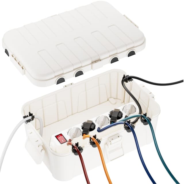 RESTMO Extra große wasserdichte Kabelbox - Schützen Sie Ihre Steckdosenleisten im Freien! ⚡🔒