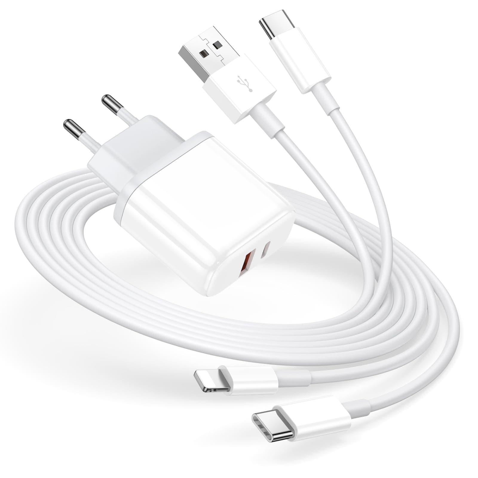 🔋 2Pack USB C Ladegerät Ladekabel, 20W Adapter Netzteil für iPhone 16 15 14 13 12 11 Pro Max SE XS XR 8 Plus