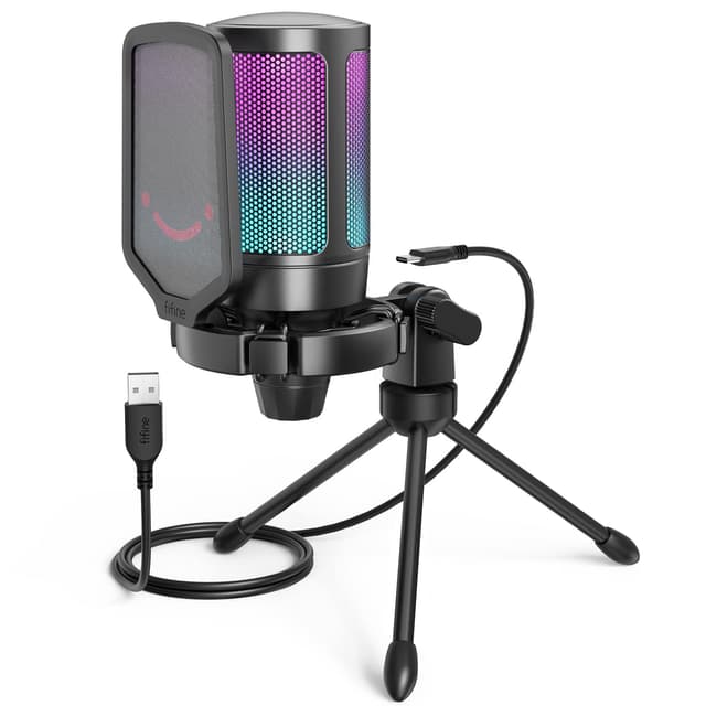 FIFINE Gaming Mikrofon PC 🎮 USB Microphone für Streaming Podcast Studio