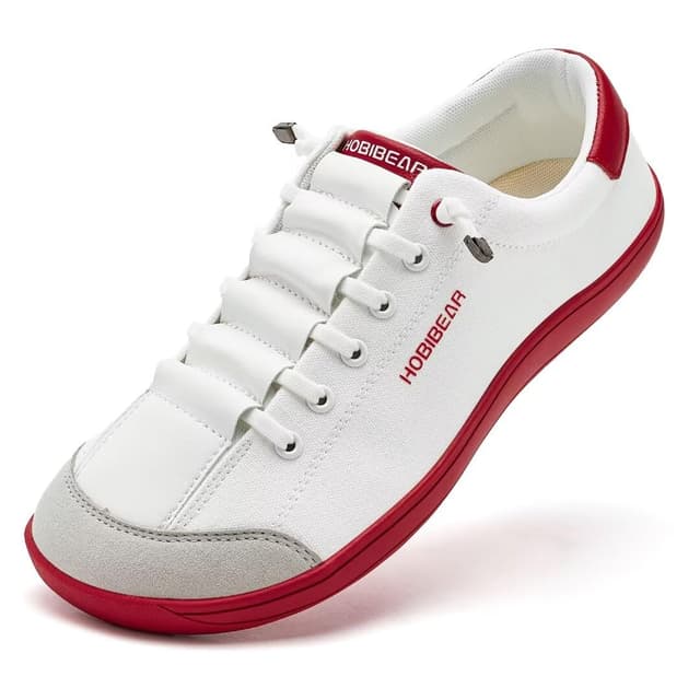 HOBIBEAR Unisex Barfußschuhe Damen Herren Weiß Rot 39 EU 🏃‍♂️👟