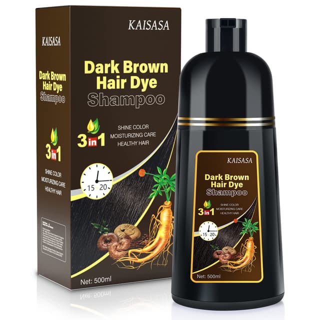 KAISASA Haarfärbeshampoo - Dunkelbraune Hair Dye Shampoo für Graues Haar Sofort 3 in 1 🌿🌟