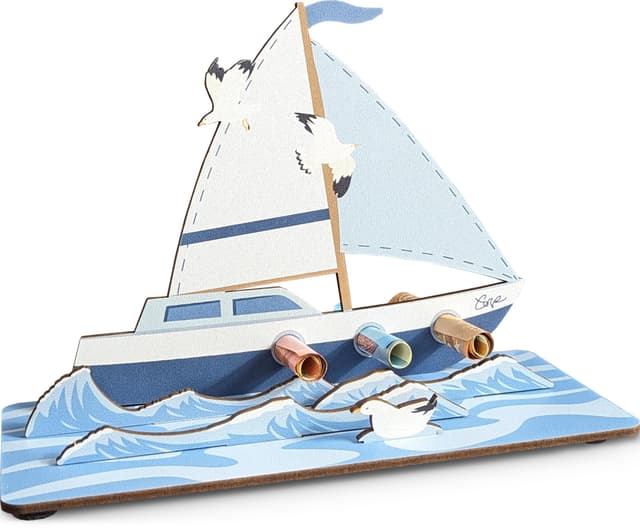 Segelschiff 3D-Holzkarte - Geldgeschenke & Gutschein Segeln 💌🎁📝🥳