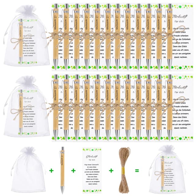 🎁 GADITIEK 24 Sets Glücksstift Kugelschreiber Geschenke für Kollegen 🖊️