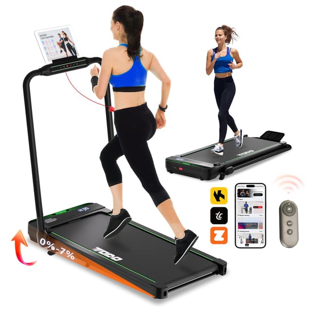 🏃‍♂️🏋️‍♂️ TODO Laufband für Zuhause mit Neigung, 2.5HP Walking Pad, Elektrisches Klappbares Laufband 1-12 km/h, Laufband Schreibtisch mit Fernbedienung und App, LCD-Anzeige Laufband Klappbar(Grün) - 169.99€