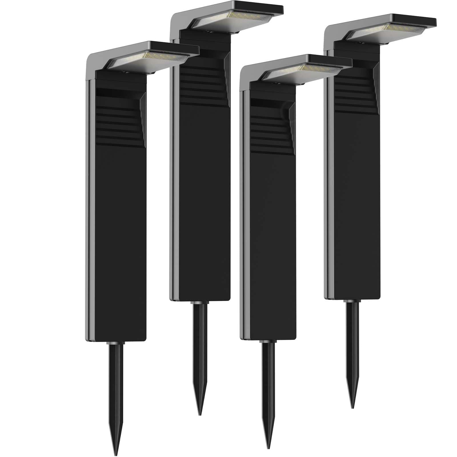 🌞🌿 OUSFOT Solarstrahler für außen Garten [4 Stück] - 2 Farbtemperaturen - Wasserdicht - Solarlampen für Garten/Terrasse/Wege