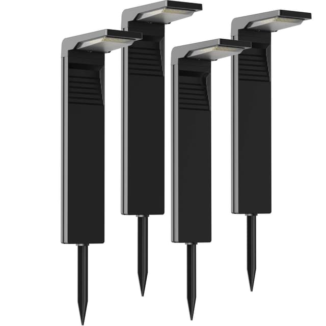 🌞🌿 OUSFOT Solarstrahler für außen Garten [4 Stück] - 2 Farbtemperaturen - Wasserdicht - Solarlampen für Garten/Terrasse/Wege