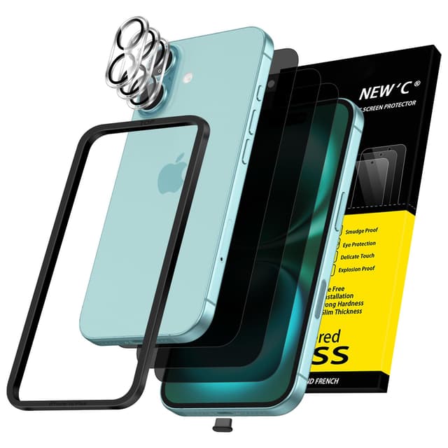 🔥 NEU'C 3 x Sichtschutz für iPhone 16 Plus + Kamera Panzer Schutz Glas 📱🔒
