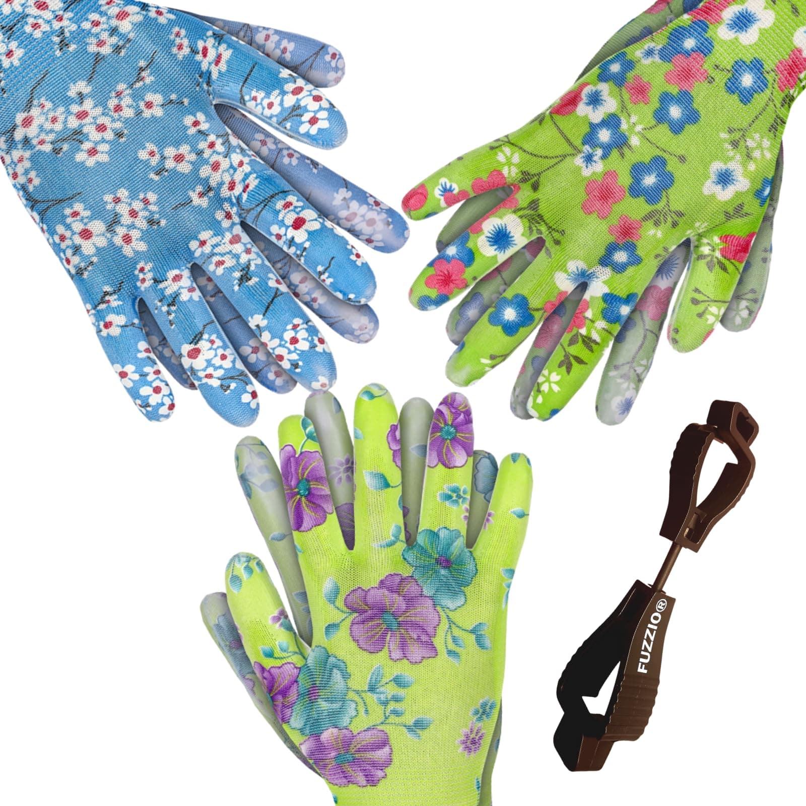 🌸 FUZZIO 12 Paar Arbeitshandschuhe Damen Gartenhandschuhe Blumen Design - Deal 50% Rabatt!