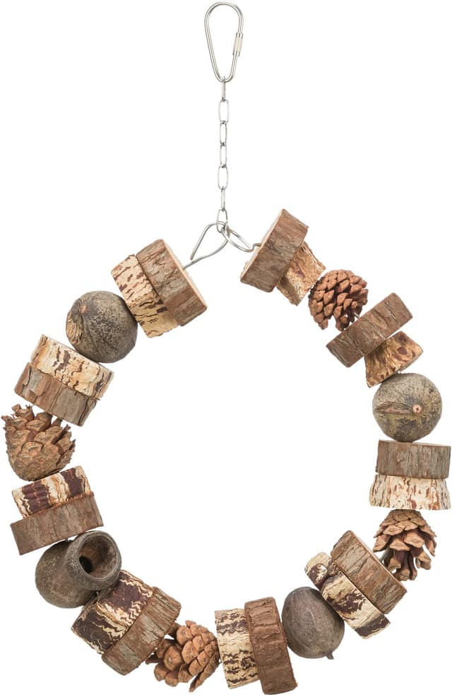 🐦🌿 TRIXIE Vogel Käfigzubehör RINGSCHAUKEL, HOLZ/TANNENZAPFEN, 18 cm - 51701 Angebot