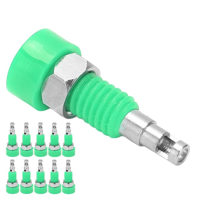 🍌🔌 Bananenbuchse, 10 Stück Mini-Anschlussklemme, 2 Mm Bananenbuchse, Klinkenbuchse, Elektronisches Instrument, Adapterplatte, Gelb, Standard (Grün) 🟢