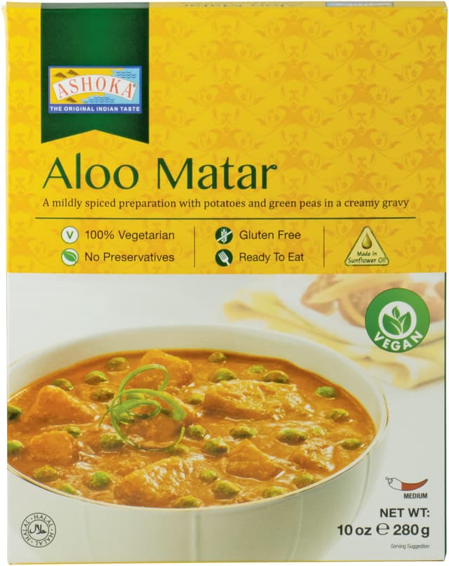 🌶️🥔 ASHOKA Aloo Matar Fertiggericht, 6er Pack (6 x 280 g) 🥘😋