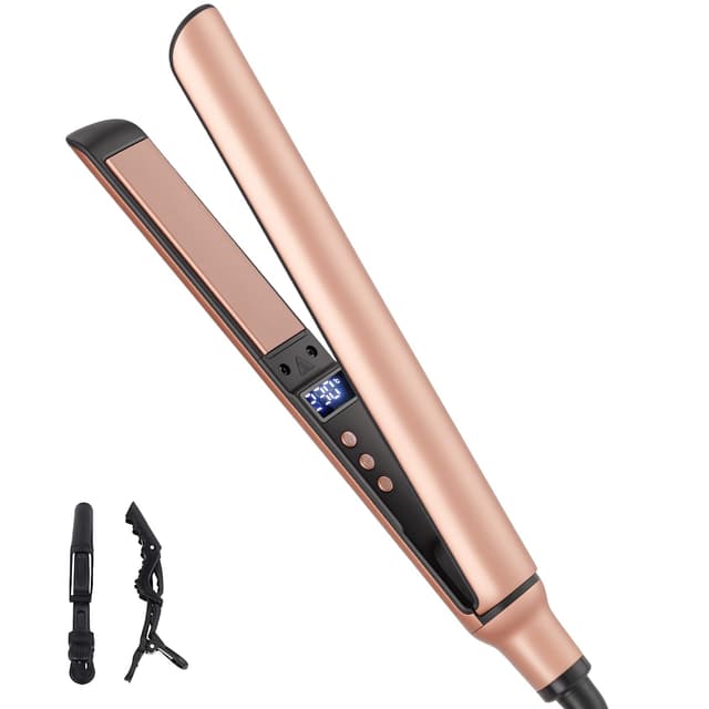 Glätteisen Haarglätter Ceramic Straight für glatte & glänzende Haare 🌟 2 in 1 Glätteisen Locken und Glätten 🔥 Roségold
