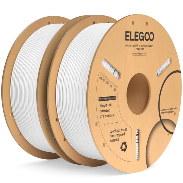 🌟 ELEGOO PLA+ Filament 1.75mm Weiß 2KG - Bestes Filament für 3D-Drucker! 🌈