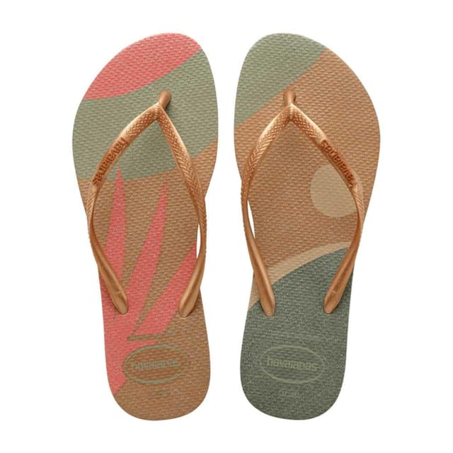 Havaianas Slim Palette Glow, Zehentrenner Damen 33/34 EU Sand Grey Golden 🌟