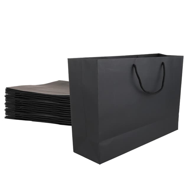 MIVIDE 16 Stück Geschenktüte Groß Schwarz 🎁🛍️