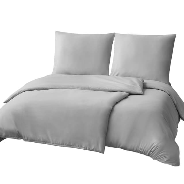 🛌 RUIKASI Bettwäsche 135x200 4teilig Grau - Hellgrau Mikrofaser Bettwäsche-Sets 🌟 Oeko-TEX