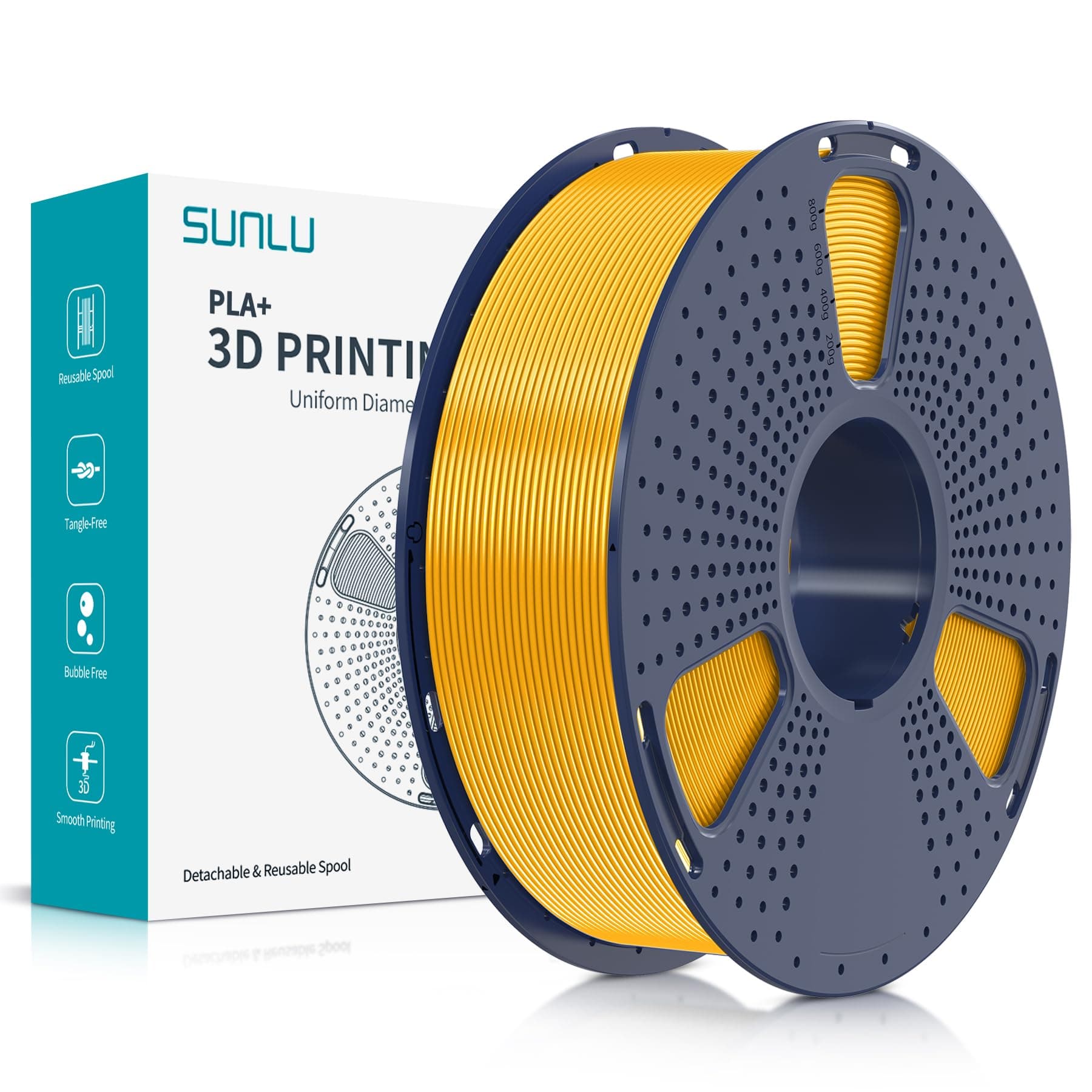 SUNLU PLA Plus 3D Drucker Filament Gold 1kg PLA+ Hellgold