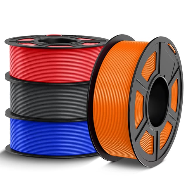 🐻 TECBEARS PETG Filament 1.75 mm Bundle 4 kg - 4KG Blau+Rot+Orange+Grau 🌈