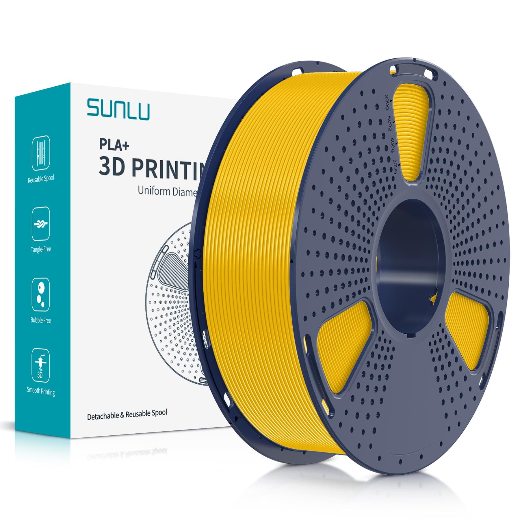 SUNLU PLA Plus 3D Drucker Filament | 1kg Spule in Echtem Gelb 🌟