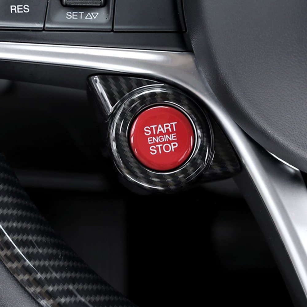 🚗 Carbon Style für Giulia Stelvio 2017 2018 ABS Kunststoff Auto Start Motor Stop Verkleidung Zubehör 🛠️