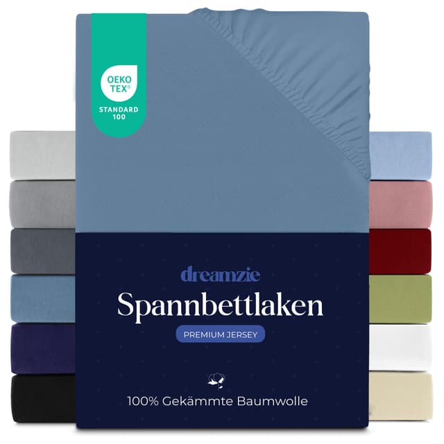 Dreamzie Premium Spannbettlaken 90x200 cm 🌙 Luxuriöser Komfort aus 100 % gekämmter Baumwolle