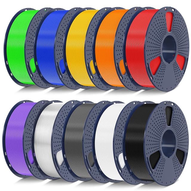 🌈 SUNLU 10KG PLA Plus 3D Druckerfilament, 1kg Spule, 10 Farben, Hohe Zähigkeit