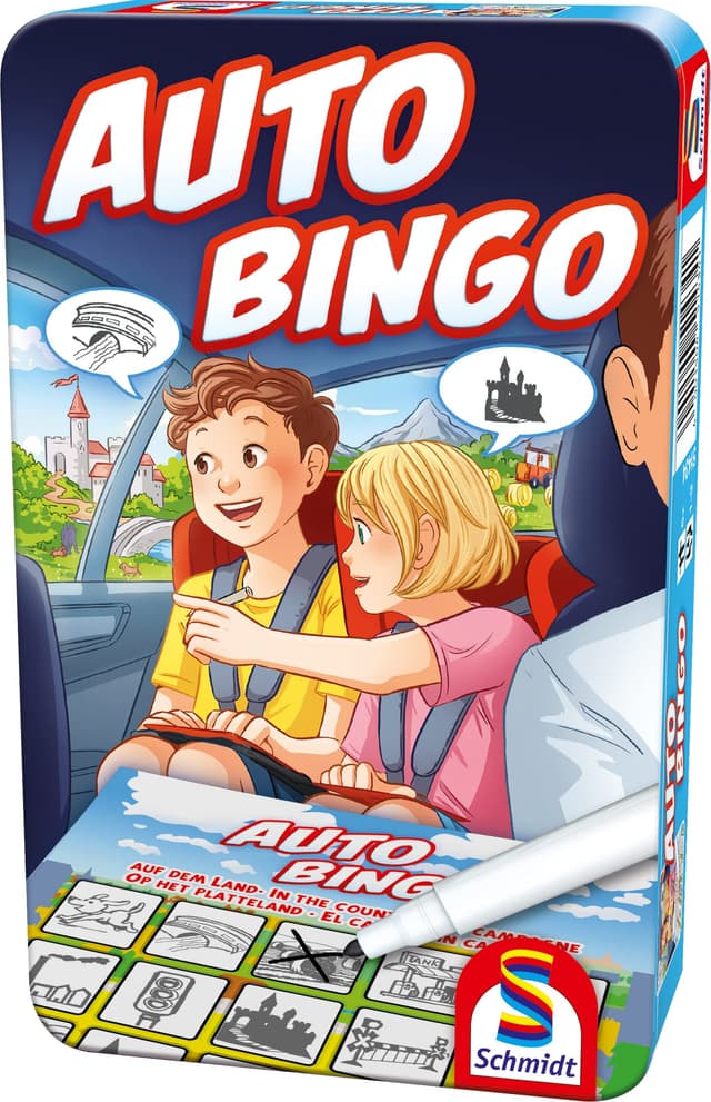 🚗 Schmidt Spiele 51434 Auto-Bingo - Tolles Reisespiel in Metalldose! 🎉