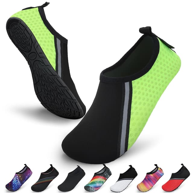 🏊 SAGUARO Unisex Badeschuhe Schwimmschuhe Wassersportschuhe, Schnell Trocknend rutschfest Leicht, Gr. 36-47 38/39 EU Limettengrün - Angebot!