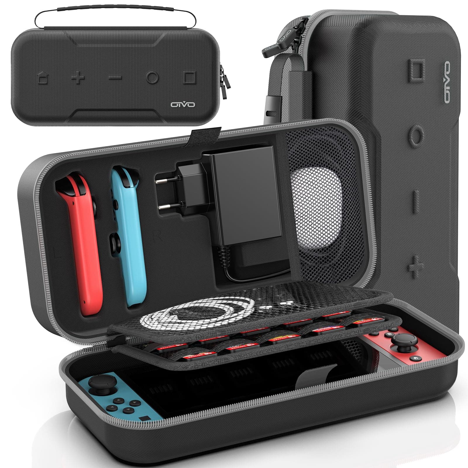 🎮 Switch Tasche für Nintendo Switch/Switch OLED, Grau