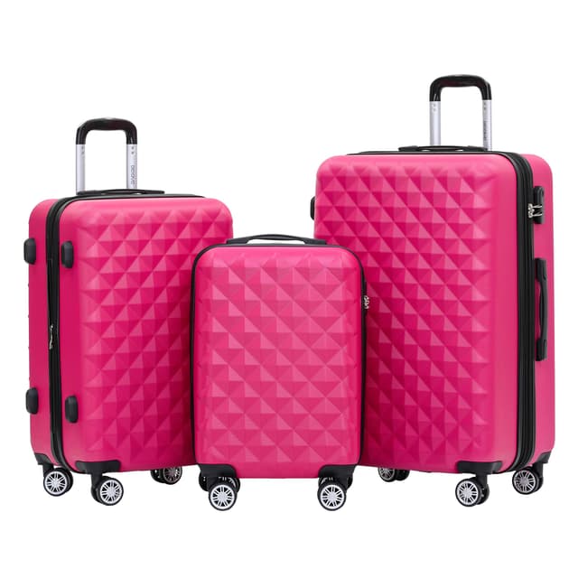 🧳🛍️ BEIBYE Zwillingsrollen 2066 Hartschale Trolley Koffer Reisekoffer Gepäck M-L-XL-Set (Peach, Set) Peach Set 🧳🛍️