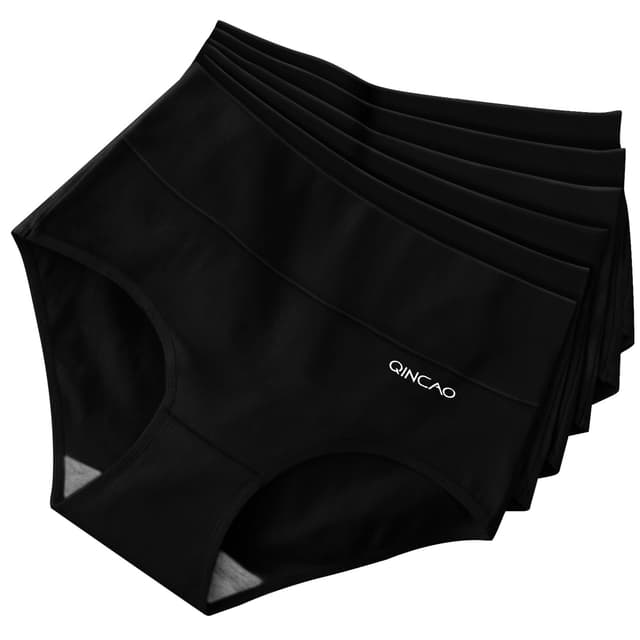 QINCAO Unterhosen Damen, 6er Pack Hohe Taille Slips 🩲🌟👌
