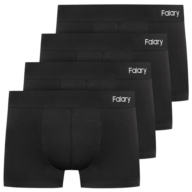 🔥 Mega-Angebot! FALARY Boxershorts Herren 4er Pack Schwarz