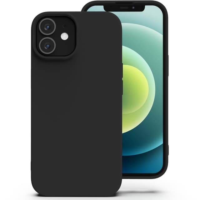 📱 Zuvirelx Glatte Silikon Hülle für iPhone 12/12 Pro - Schwarz | Handyhülle Cover Case