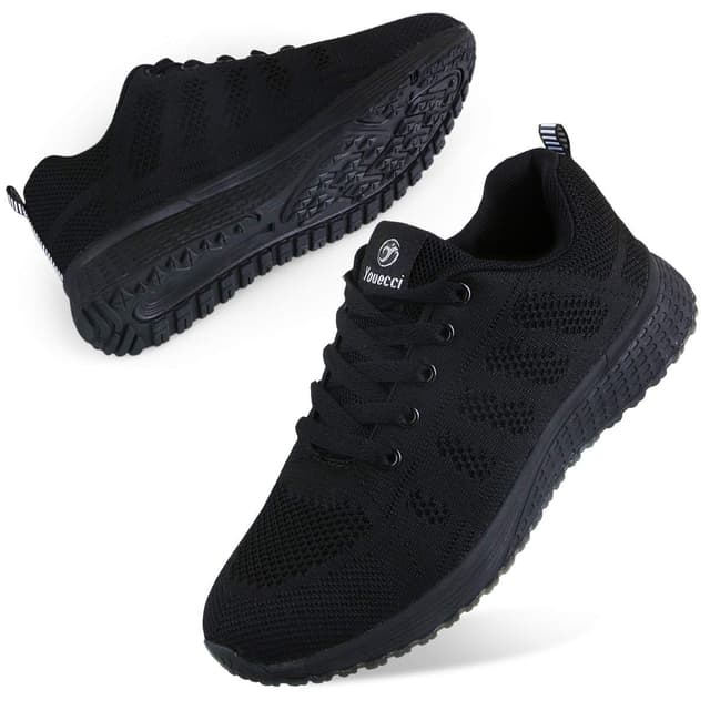 👟 Youecci Damen Laufschuhe Turnschuhe Outdoor Sneaker mit+Leicht komfortabel 39 EU 1 A Schwarz 👟
