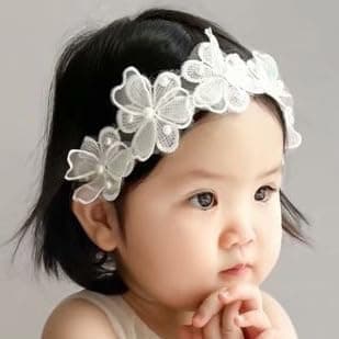 Fashband Baby Mädchen Stirnband 🌸 Spitze Perle Blume Band