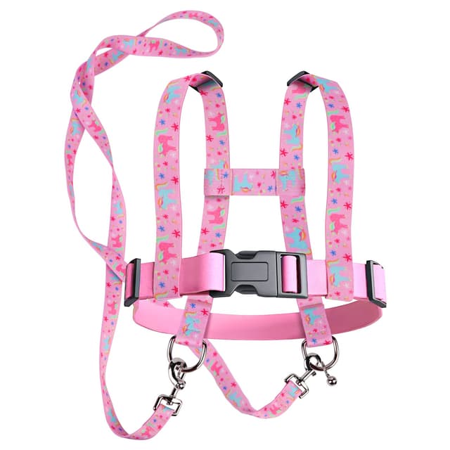 🐴🌟 Payivsve Pferdeleine Kinder | Verstellbares Pferdegeschirr für Kinder | Pferdeleine zum Spielen für Mädchen Jungen, Draußen Kinderspielzeug(Rosa) 🌟🐴
