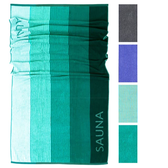 Lashuma Saunahandtuch groß für Damen und Herren 85x200 cm, Helsinki Saunatuch XXL Türkis - Grün 🧖