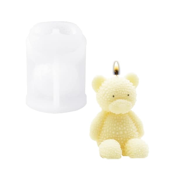 YRIHJIXQ Bär Silikonform Teddybärform Kerzen Formen Silikon Kerzenformen zum Gießen Epoxidharz Formen gelb 🐻