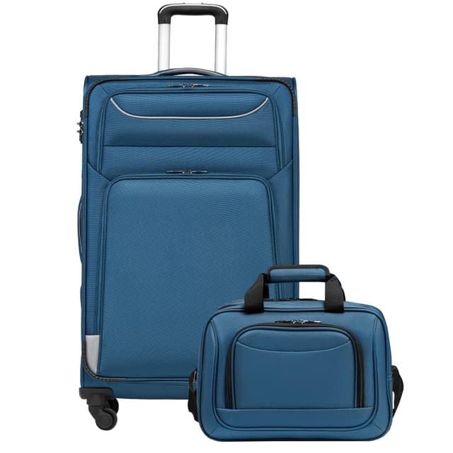 🧳🌟 COOLIFE Koffer Trolley Set 2tlg Blau+Silber ✈️🔒