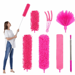 🌟 Angebot: FumyFumy Staubwedel Teleskop Lang Ausziehbar 7Pcs Rosa 🌟