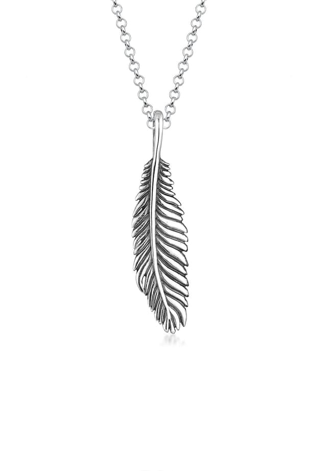 🎩 Paulo Fanello Herren-Kette mit Anhänger Feder 925 Silber 55 cm 🌟