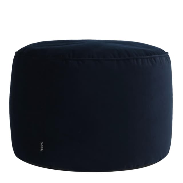 🌟 Icon Milano Hocker Dunkelblau aus Flauschigem Samtstoff 🌟