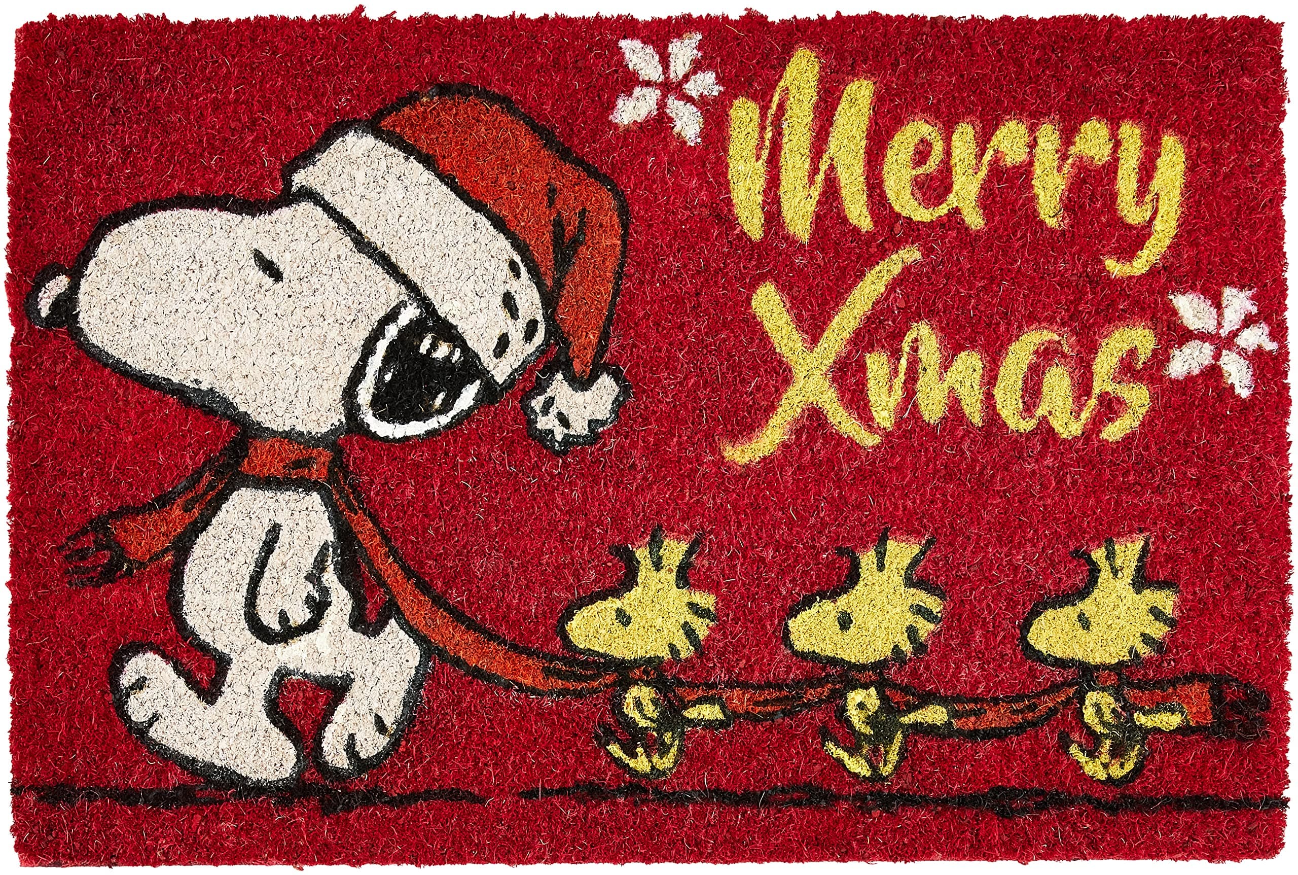 🥜🎄 Excelsa Peanuts Christmas Fußmatte, Kokosfaser, Rot, 40 x 60 cm Weihnachten 🎅