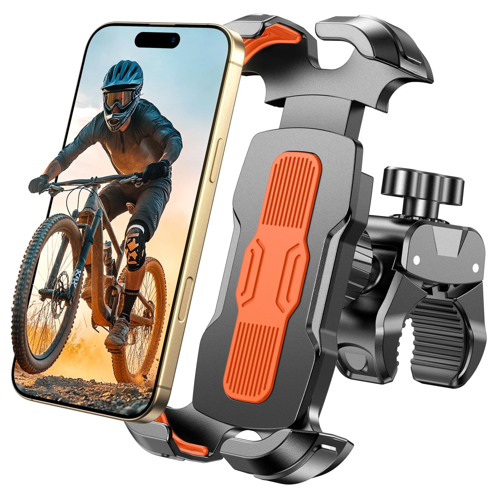 🚴‍♂️ Rolgno Handyhalterung Fahrrad - Sicherer Schloss Handyhalter Motorrad 📱